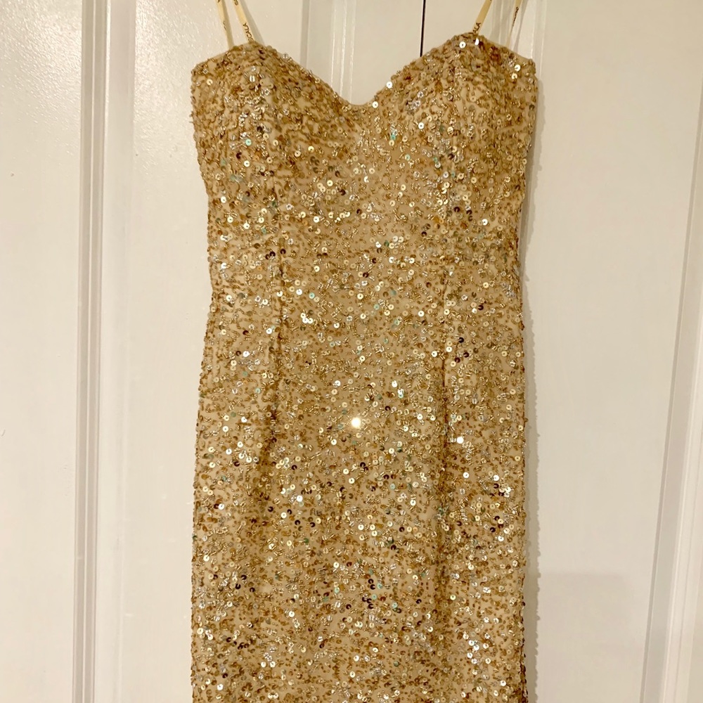 Scala gold sequin mini dress